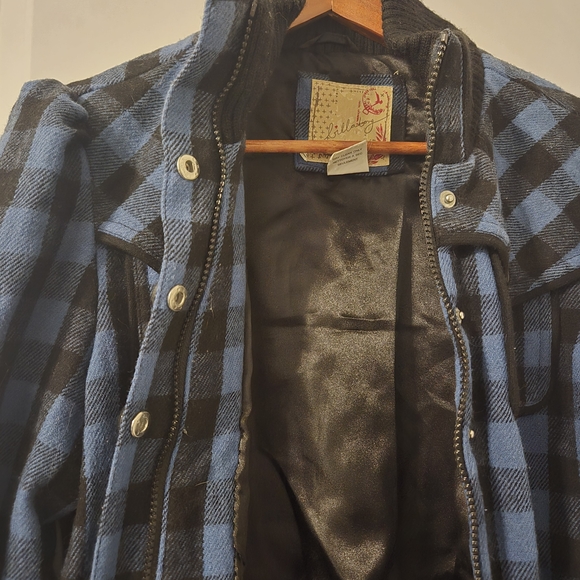 Billabong Blue and Black Checkered Bomber Jacket - Picture 2 of 4